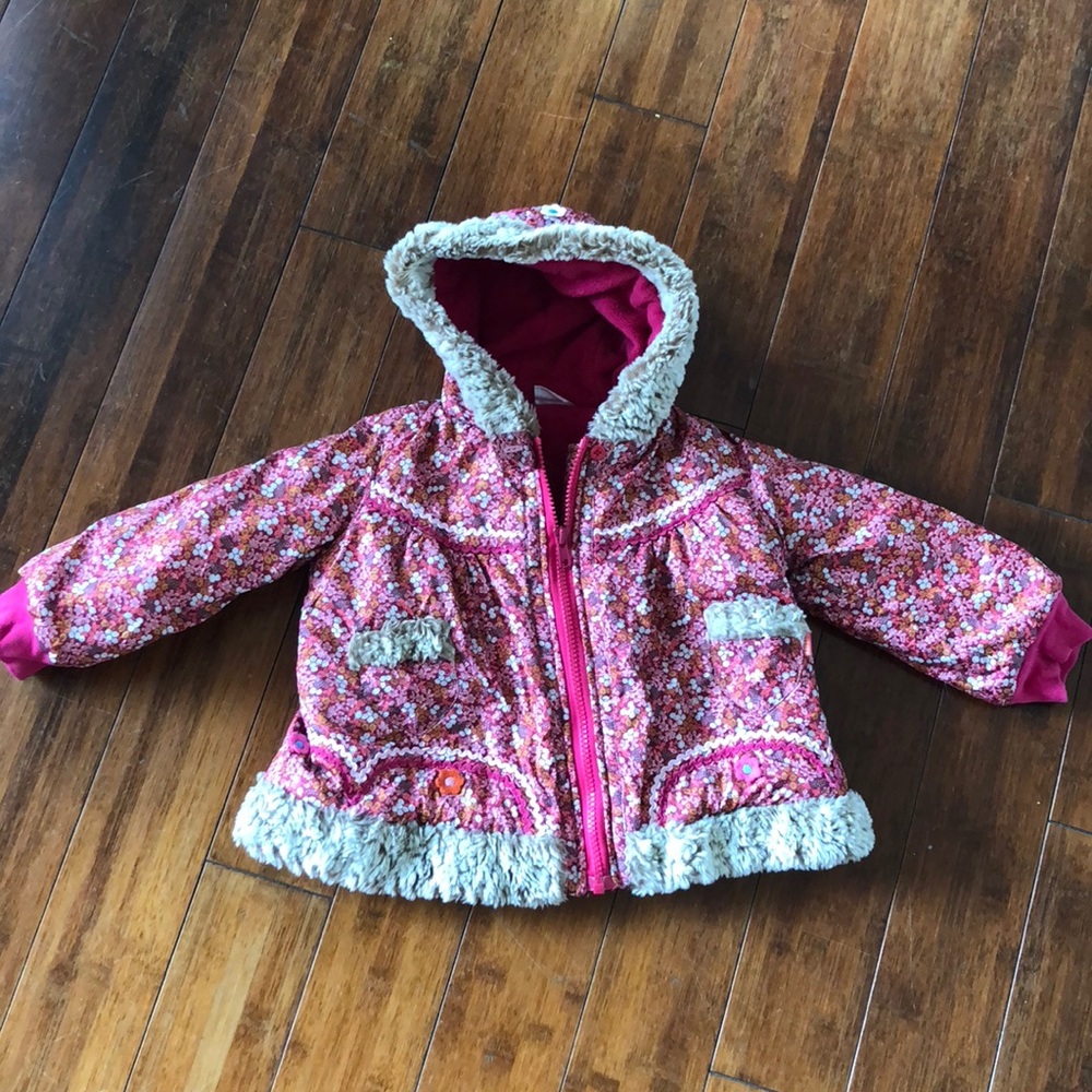 Oilily Floral print faux fur lined jacket!